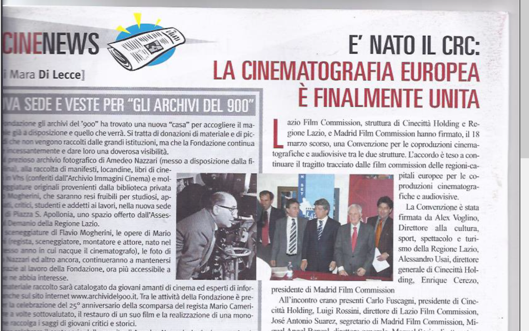 CINECORRIERE: E’ NATO IL CRC LA CINEMATOGRAFIA EUROPEA E’ FINALMENTE UNITA